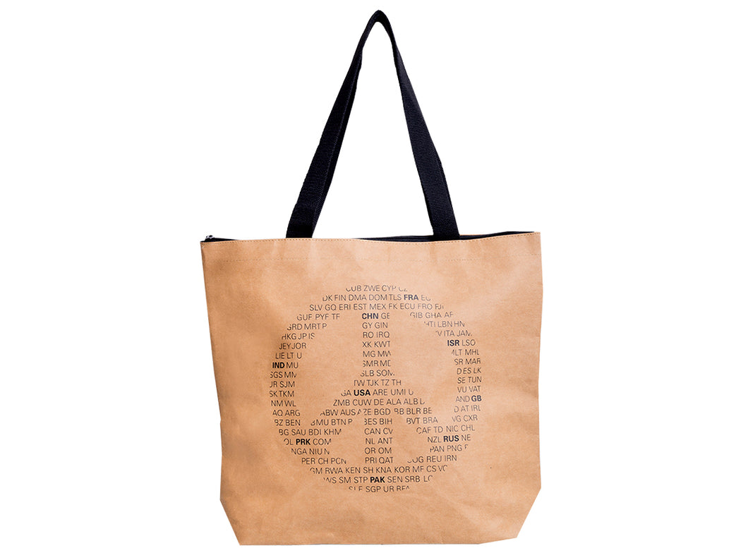 Washed Craft Paper Bag - World Peace